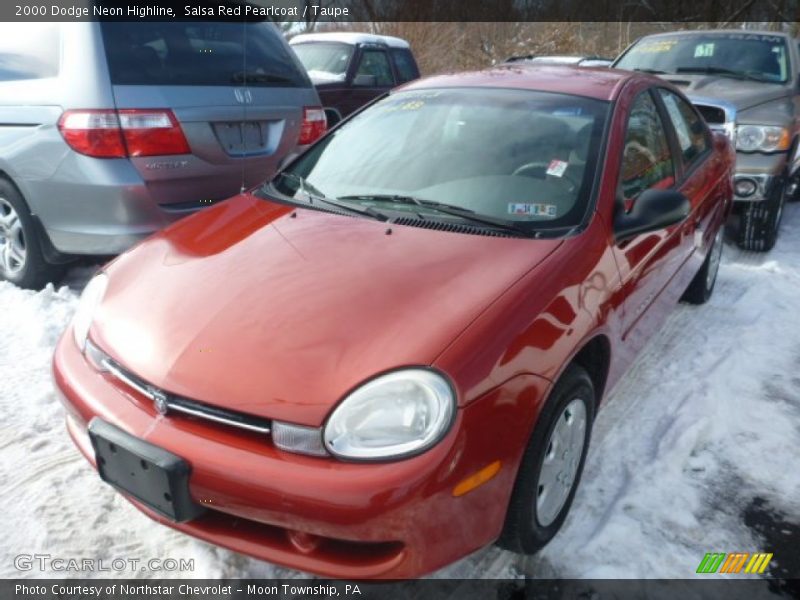 Salsa Red Pearlcoat / Taupe 2000 Dodge Neon Highline