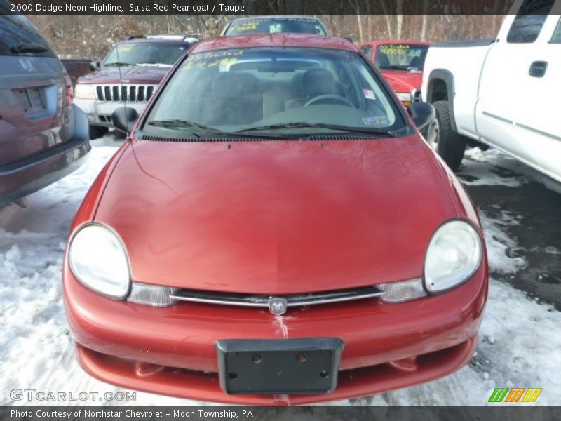 Salsa Red Pearlcoat / Taupe 2000 Dodge Neon Highline