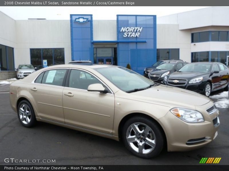 Sandstone Metallic / Cocoa/Cashmere Beige 2008 Chevrolet Malibu LT Sedan