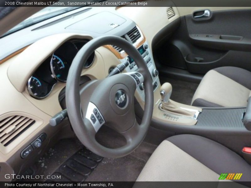 Sandstone Metallic / Cocoa/Cashmere Beige 2008 Chevrolet Malibu LT Sedan