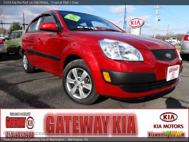 Tropical Red / Gray 2009 Kia Rio Rio5 LX Hatchback