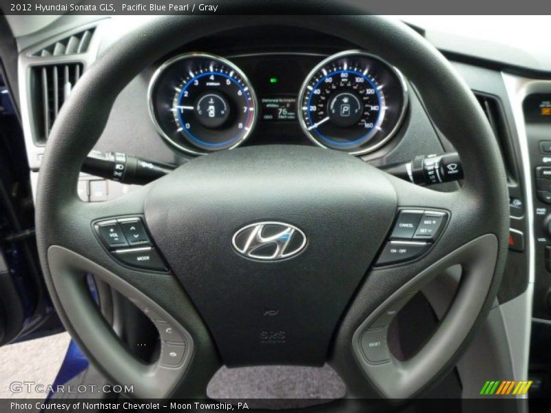 Pacific Blue Pearl / Gray 2012 Hyundai Sonata GLS