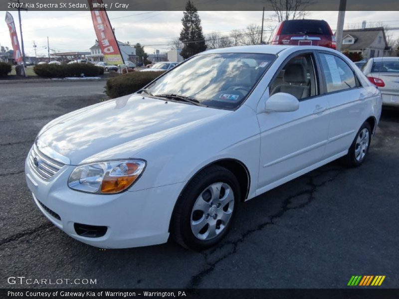 White / Gray 2007 Kia Spectra SX Sedan