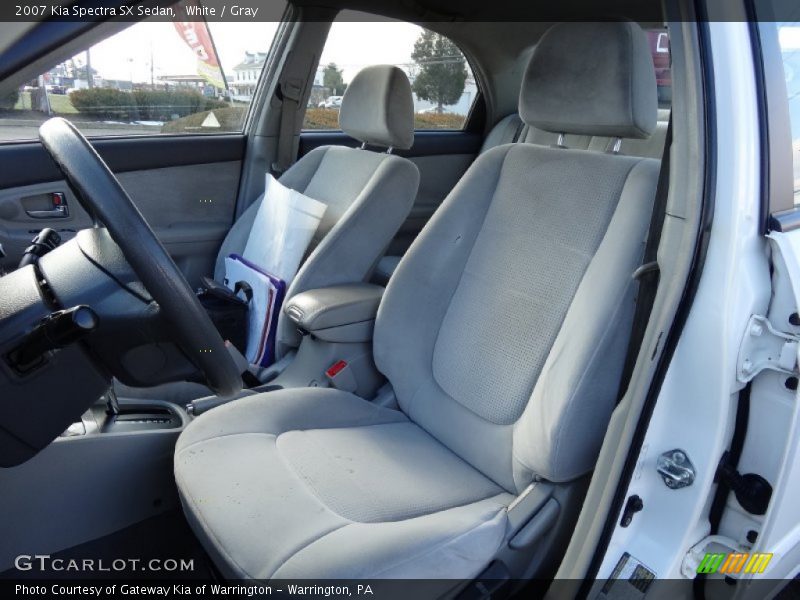 White / Gray 2007 Kia Spectra SX Sedan