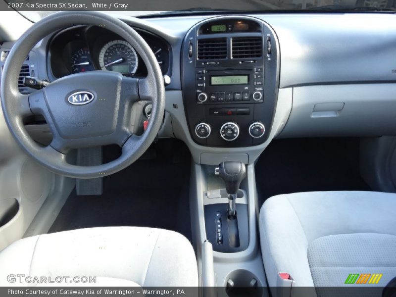 White / Gray 2007 Kia Spectra SX Sedan