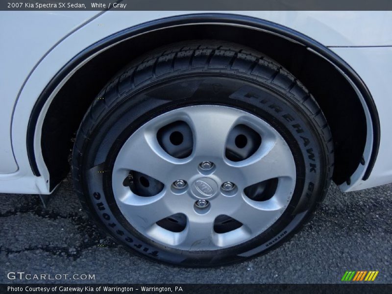 White / Gray 2007 Kia Spectra SX Sedan