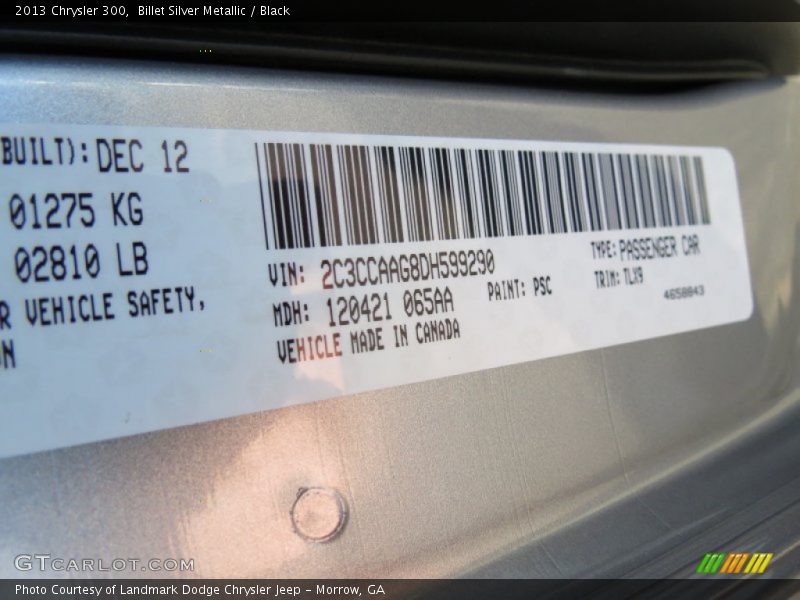Billet Silver Metallic / Black 2013 Chrysler 300