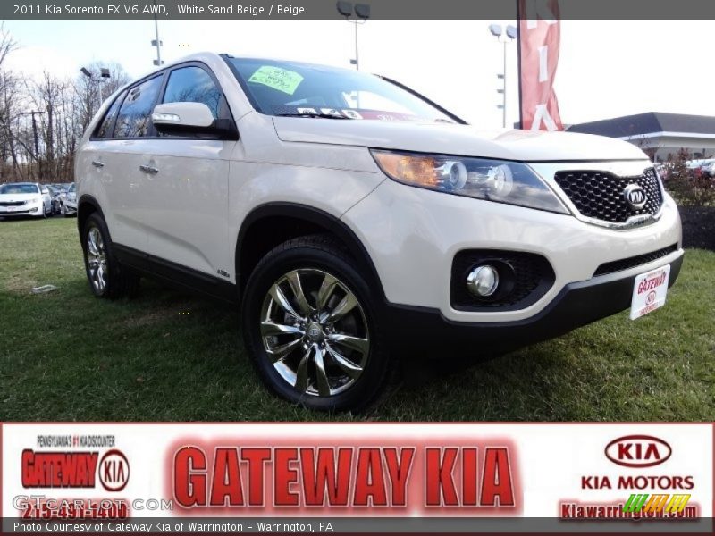 White Sand Beige / Beige 2011 Kia Sorento EX V6 AWD