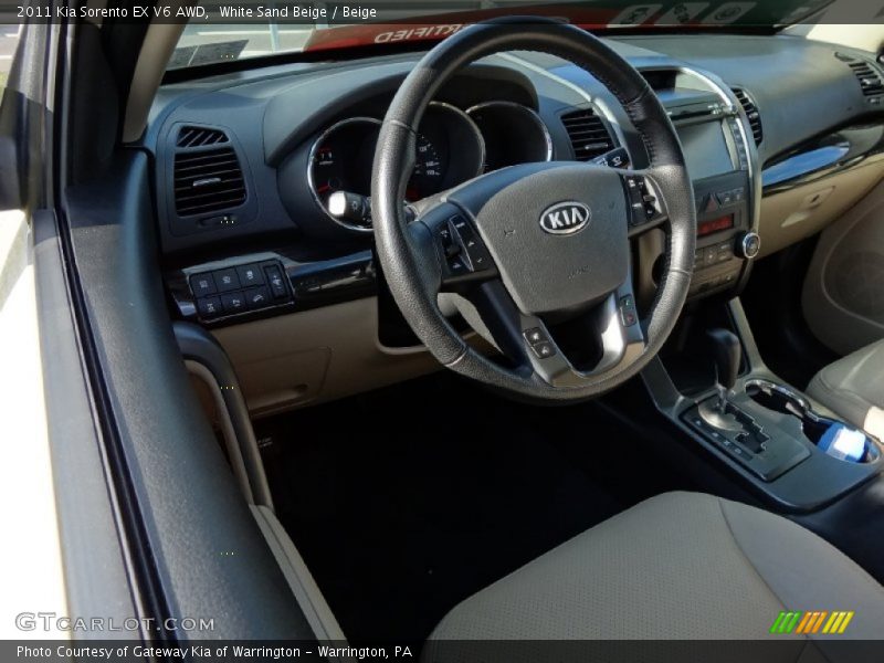 White Sand Beige / Beige 2011 Kia Sorento EX V6 AWD