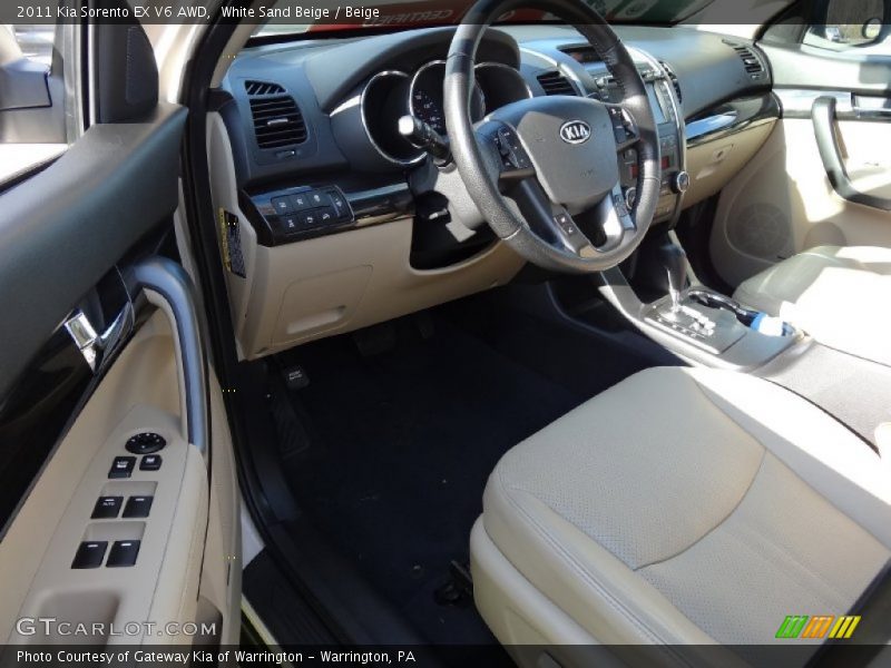 White Sand Beige / Beige 2011 Kia Sorento EX V6 AWD