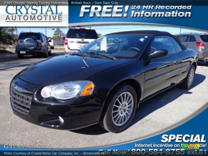 Brilliant Black / Dark Slate Gray 2006 Chrysler Sebring Touring Convertible