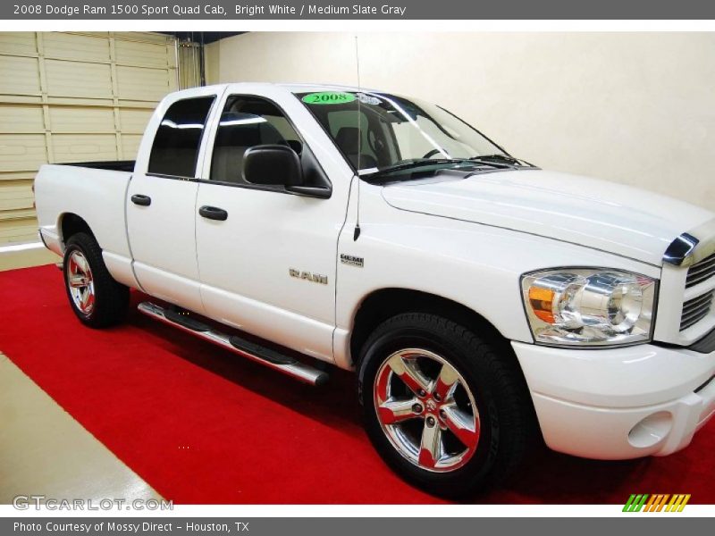 Bright White / Medium Slate Gray 2008 Dodge Ram 1500 Sport Quad Cab