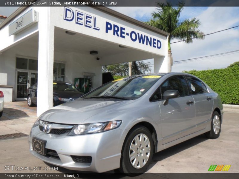 Alabaster Silver Metallic / Gray 2011 Honda Civic DX-VP Sedan