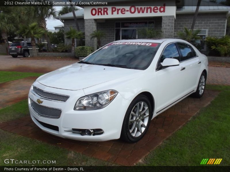 Summit White / Cocoa/Cashmere 2012 Chevrolet Malibu LTZ