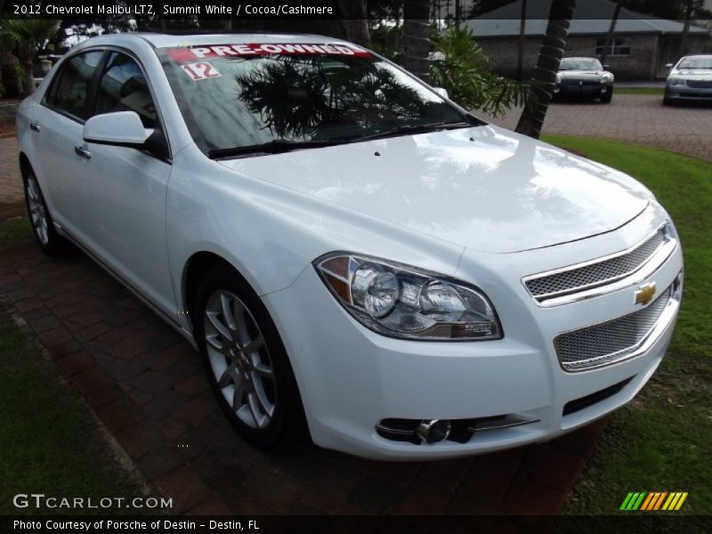 Summit White / Cocoa/Cashmere 2012 Chevrolet Malibu LTZ