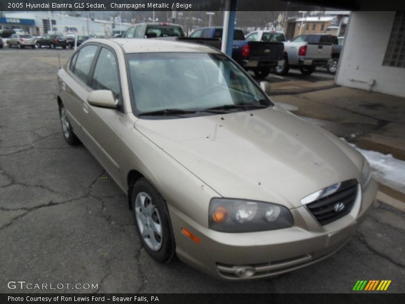 Champagne Metallic / Beige 2005 Hyundai Elantra GLS Sedan