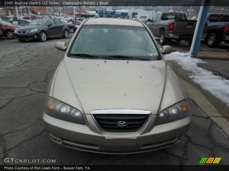Champagne Metallic / Beige 2005 Hyundai Elantra GLS Sedan