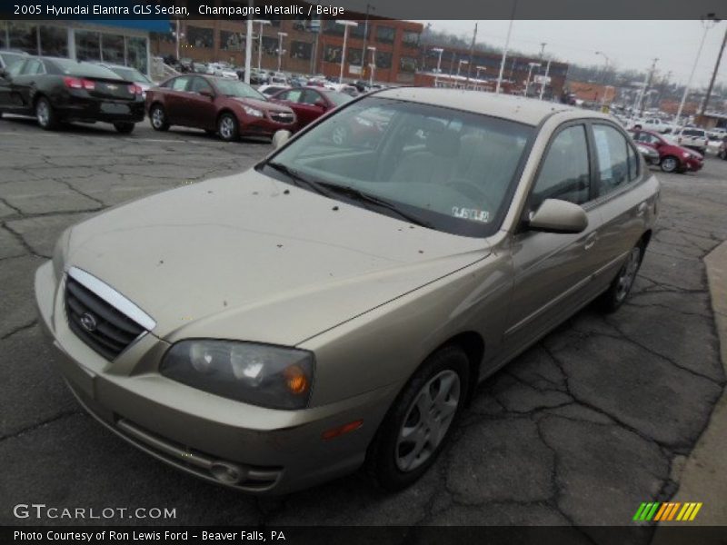 Champagne Metallic / Beige 2005 Hyundai Elantra GLS Sedan
