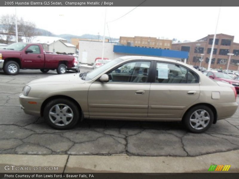 Champagne Metallic / Beige 2005 Hyundai Elantra GLS Sedan