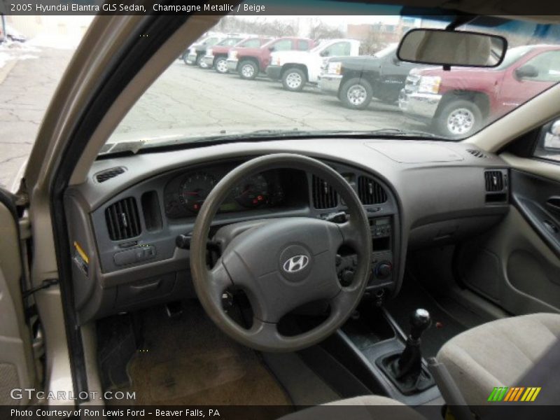 Champagne Metallic / Beige 2005 Hyundai Elantra GLS Sedan