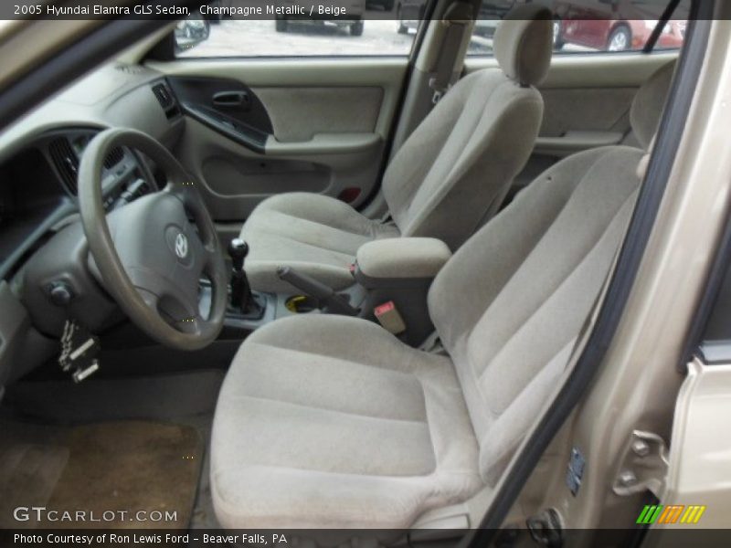 Champagne Metallic / Beige 2005 Hyundai Elantra GLS Sedan