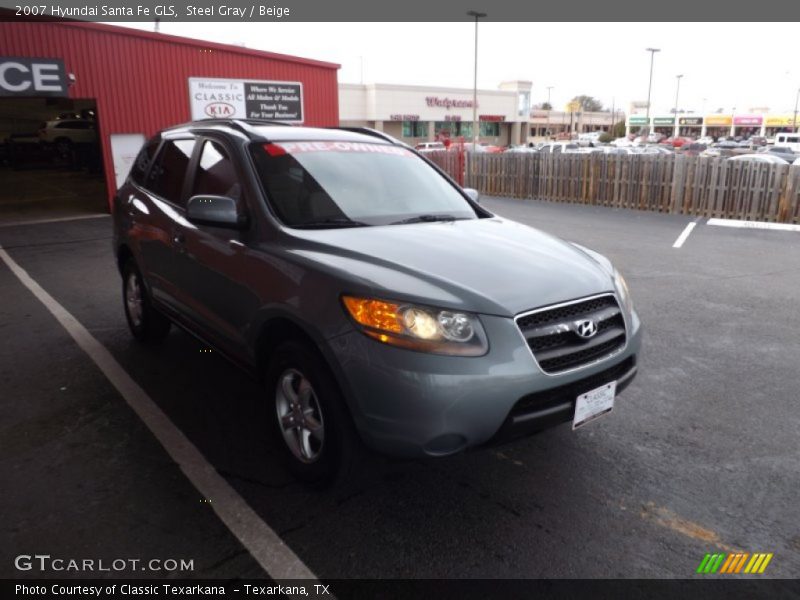 Steel Gray / Beige 2007 Hyundai Santa Fe GLS