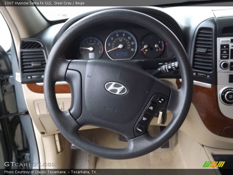 Steel Gray / Beige 2007 Hyundai Santa Fe GLS