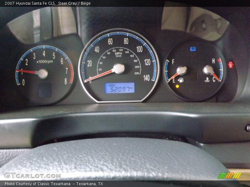 Steel Gray / Beige 2007 Hyundai Santa Fe GLS