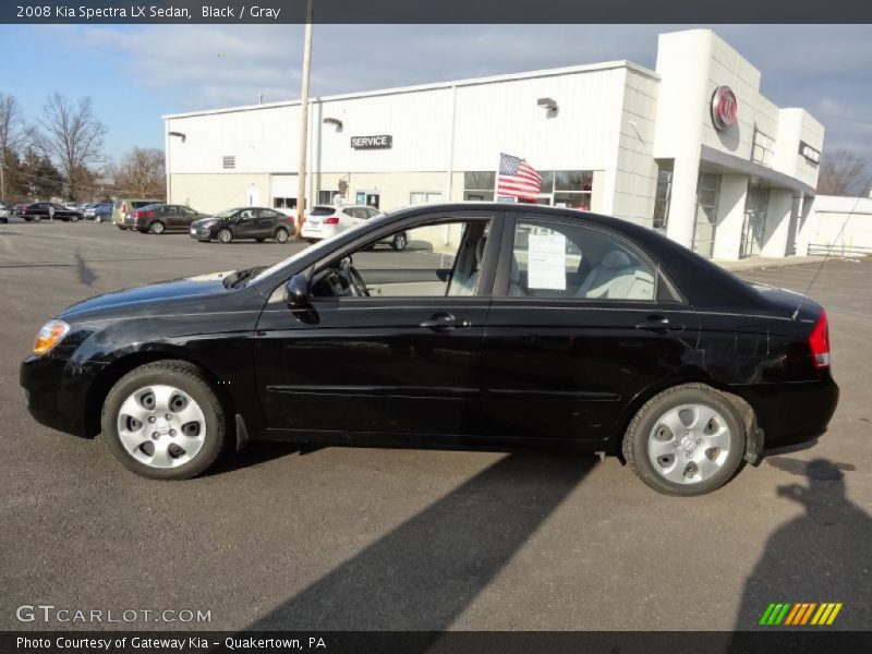 Black / Gray 2008 Kia Spectra LX Sedan