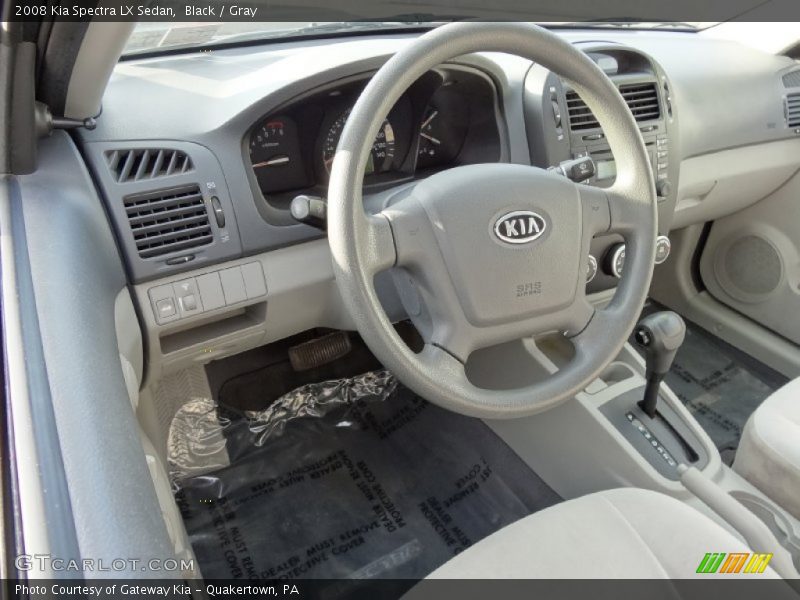 Black / Gray 2008 Kia Spectra LX Sedan