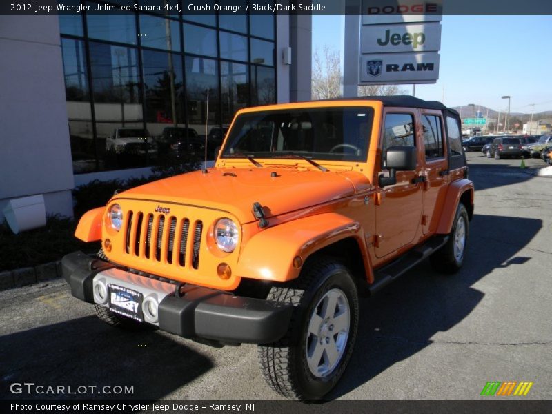 Crush Orange / Black/Dark Saddle 2012 Jeep Wrangler Unlimited Sahara 4x4