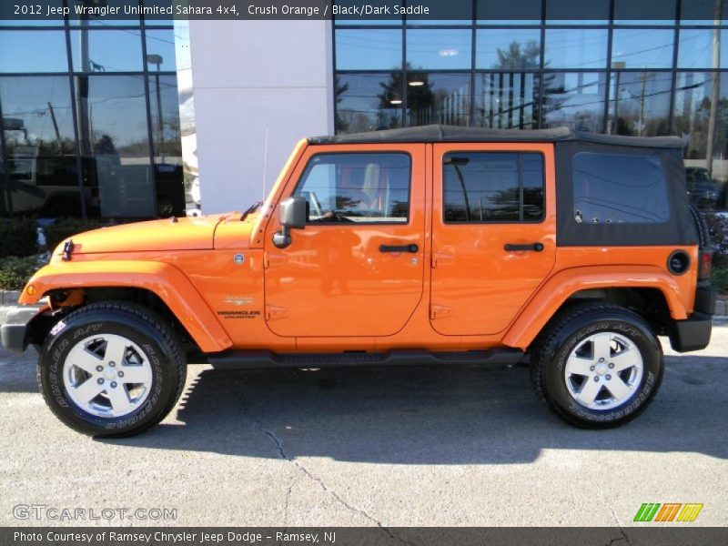 Crush Orange / Black/Dark Saddle 2012 Jeep Wrangler Unlimited Sahara 4x4