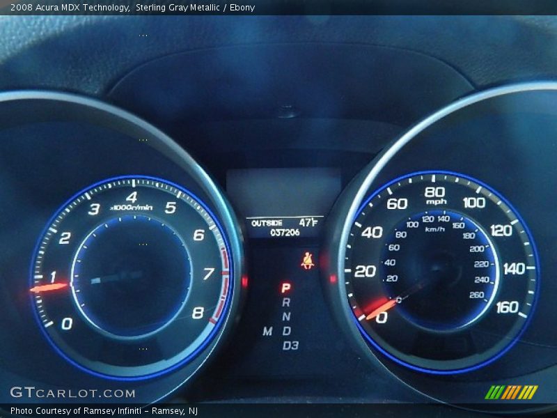 Sterling Gray Metallic / Ebony 2008 Acura MDX Technology