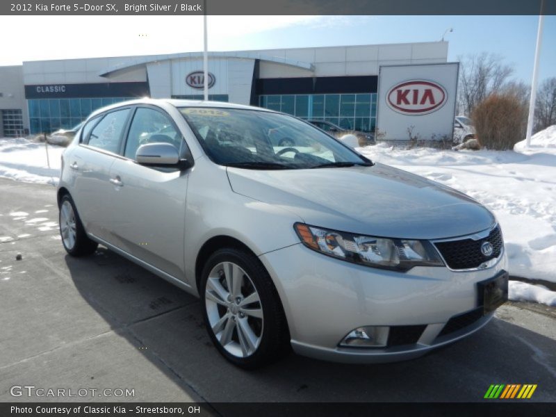 Bright Silver / Black 2012 Kia Forte 5-Door SX