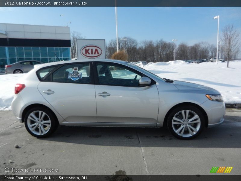 Bright Silver / Black 2012 Kia Forte 5-Door SX