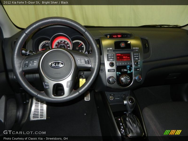 Bright Silver / Black 2012 Kia Forte 5-Door SX
