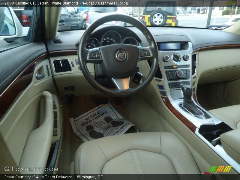 White Diamond Tri-Coat / Cashmere/Cocoa 2008 Cadillac CTS Sedan