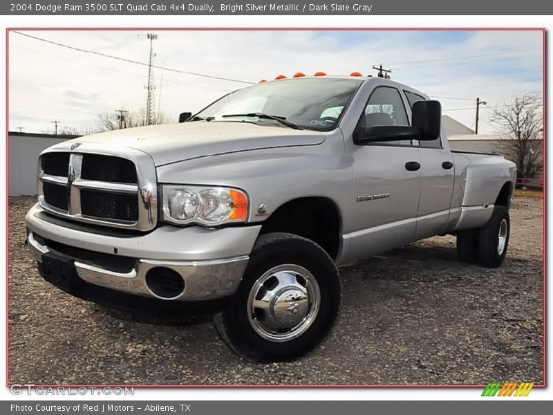 Bright Silver Metallic / Dark Slate Gray 2004 Dodge Ram 3500 SLT Quad Cab 4x4 Dually