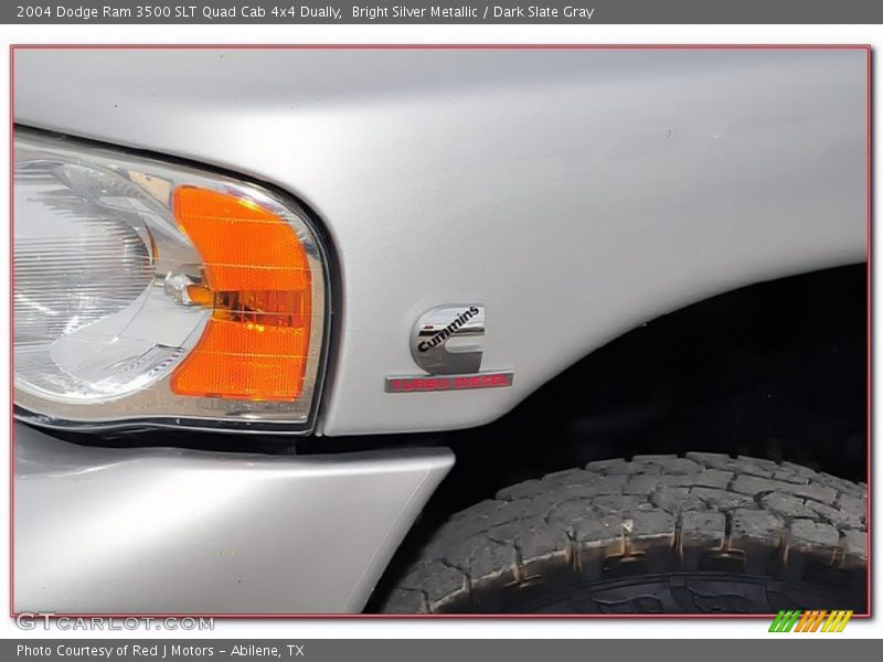 Bright Silver Metallic / Dark Slate Gray 2004 Dodge Ram 3500 SLT Quad Cab 4x4 Dually