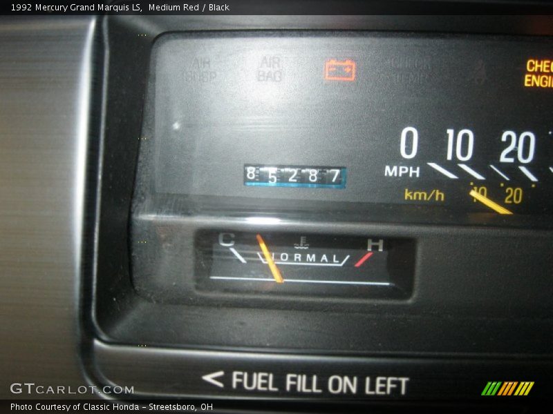 Medium Red / Black 1992 Mercury Grand Marquis LS