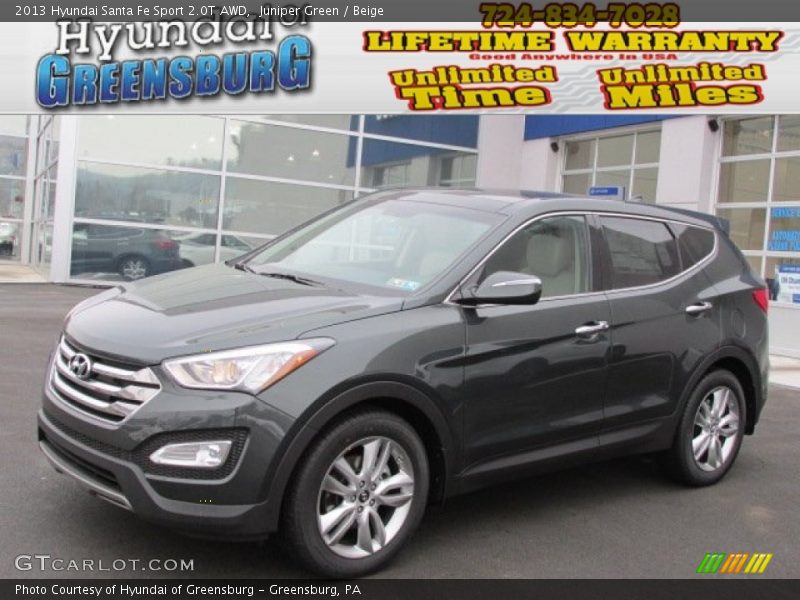 Juniper Green / Beige 2013 Hyundai Santa Fe Sport 2.0T AWD