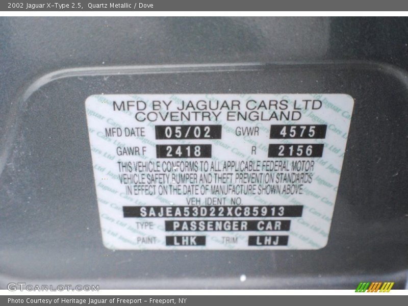 Quartz Metallic / Dove 2002 Jaguar X-Type 2.5