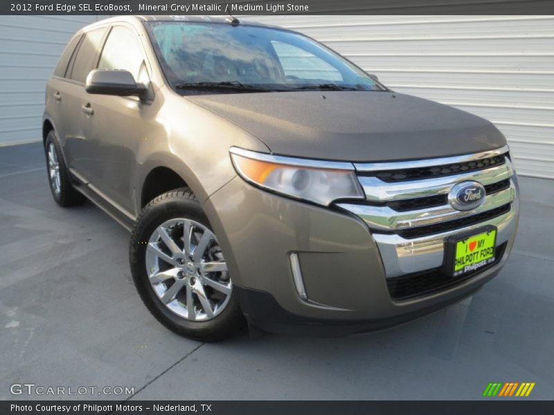 Mineral Grey Metallic / Medium Light Stone 2012 Ford Edge SEL EcoBoost