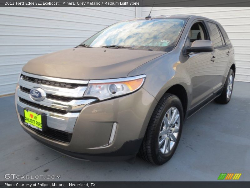 Mineral Grey Metallic / Medium Light Stone 2012 Ford Edge SEL EcoBoost