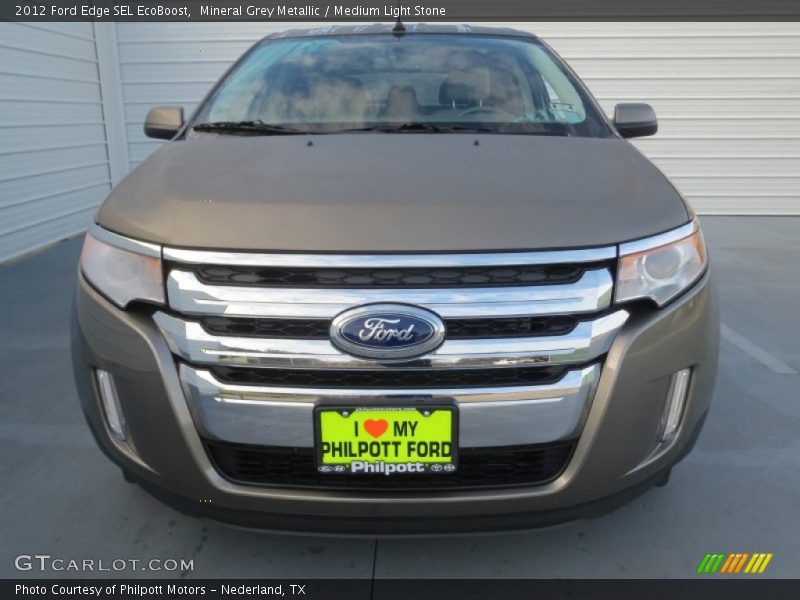 Mineral Grey Metallic / Medium Light Stone 2012 Ford Edge SEL EcoBoost