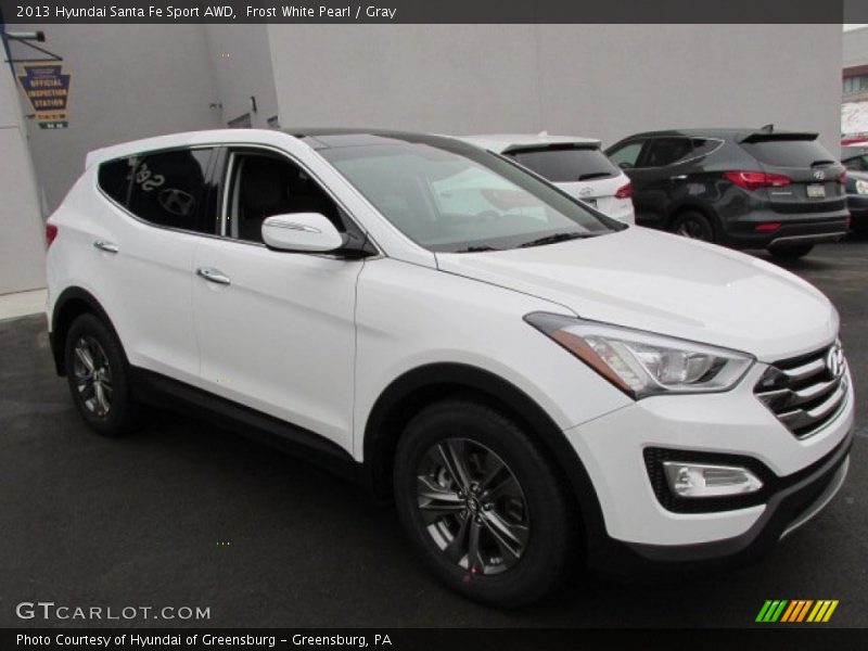 Frost White Pearl / Gray 2013 Hyundai Santa Fe Sport AWD