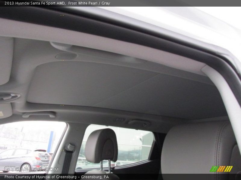 Frost White Pearl / Gray 2013 Hyundai Santa Fe Sport AWD
