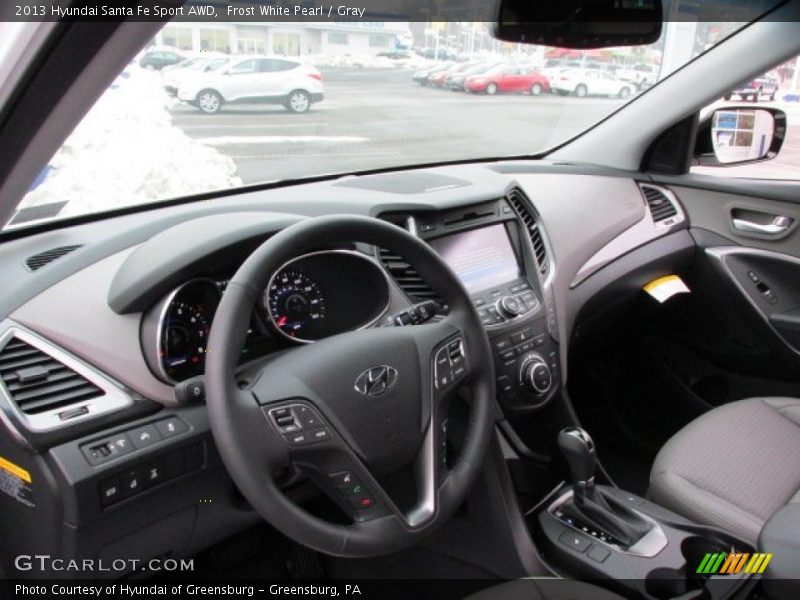 Frost White Pearl / Gray 2013 Hyundai Santa Fe Sport AWD