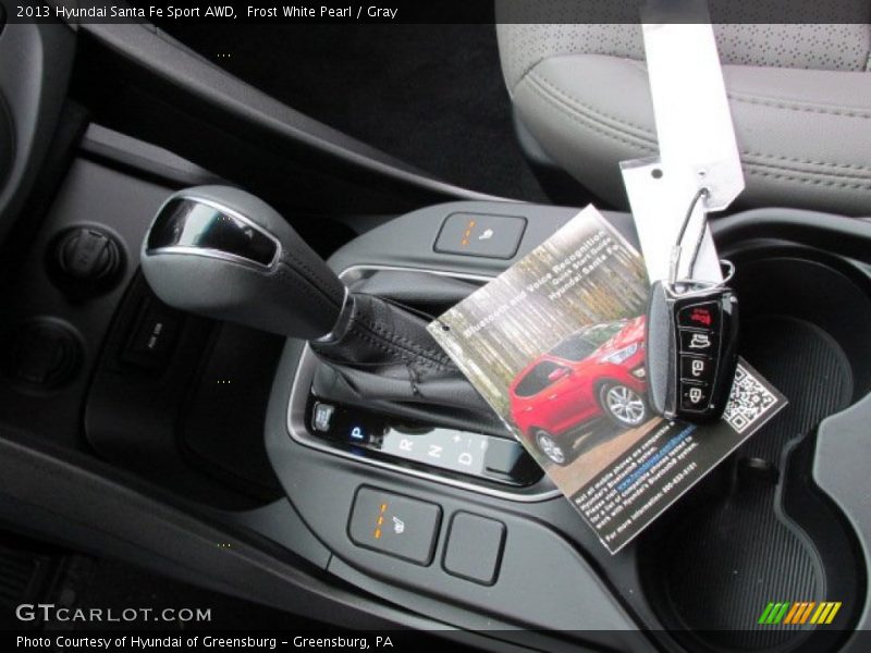 Frost White Pearl / Gray 2013 Hyundai Santa Fe Sport AWD