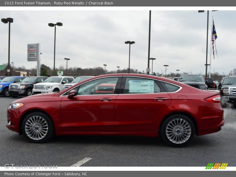 Ruby Red Metallic / Charcoal Black 2013 Ford Fusion Titanium
